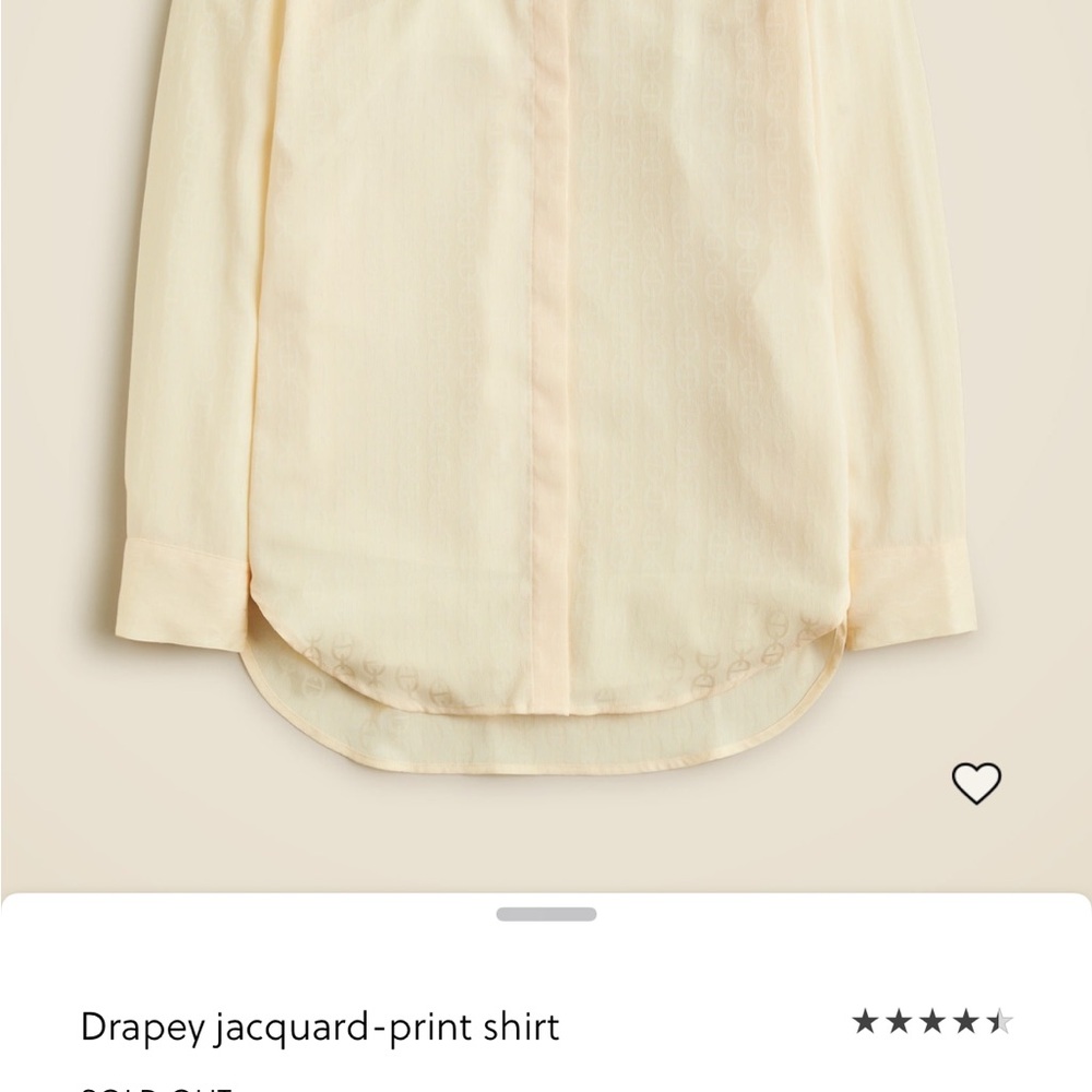 J. Crew Light Cream Button-Up Blouse